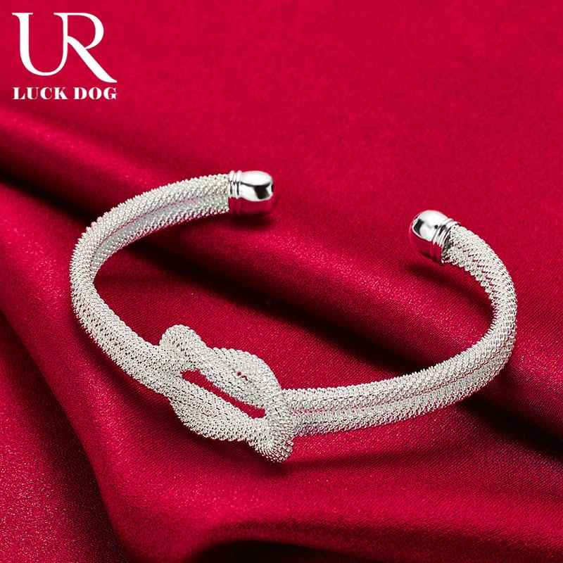 925 Sterling Silver Interwoven Mesh Bracelet Fashionable Wedding Jewelry