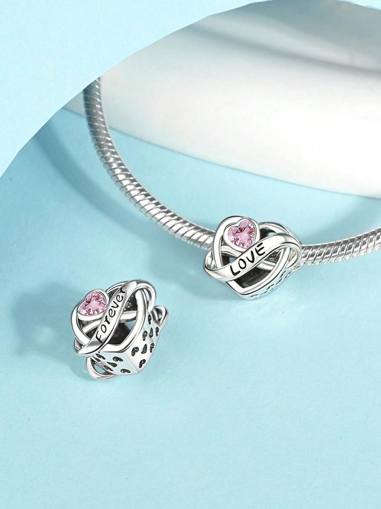 Charm Copper Colors Valentine'S Day Heart Bead For Original Bracelet Diy Beads Charms Jewellery Making Gift For Women Styfne