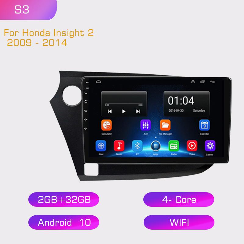 2din 8G+128G Android 10 Car Radio Multimedia Player Carplay Auto GPS Navigation NO DVD For HONDA INSIGHT 2009 2010 2011-2014