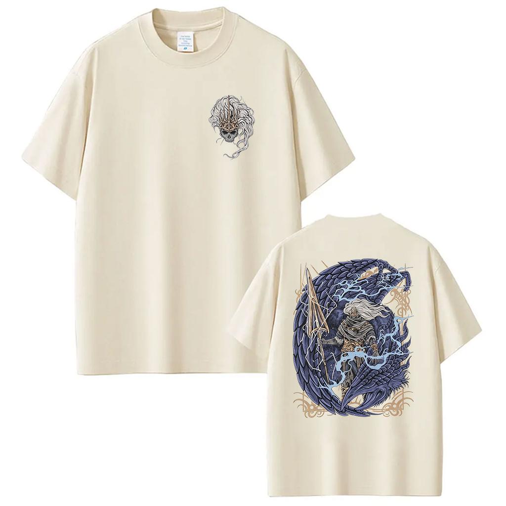 2026 Hot Game Dark Souls Nameless King and Stormdrake Graphic TShirt Mens Vintage Fashion Oversized Cotton T Shirts Streetwear