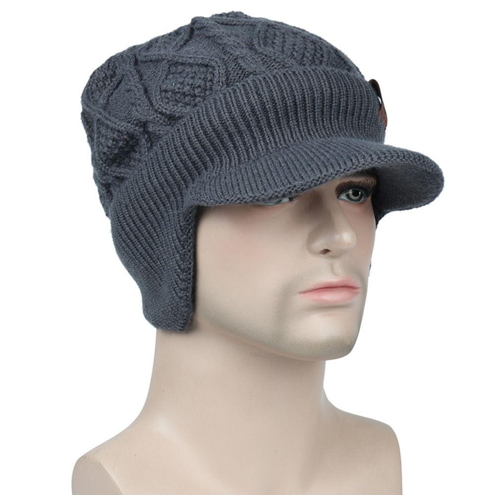 Thickened Winter Hat Warm Windproof Ski Beanie Hat Casual Knitted Hat  Birthday Gift