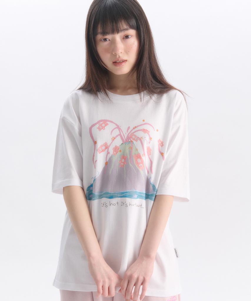 AMBLER The Soft Volcano Tee Graphic Short Sleeve T-Shirt As1304 (White)