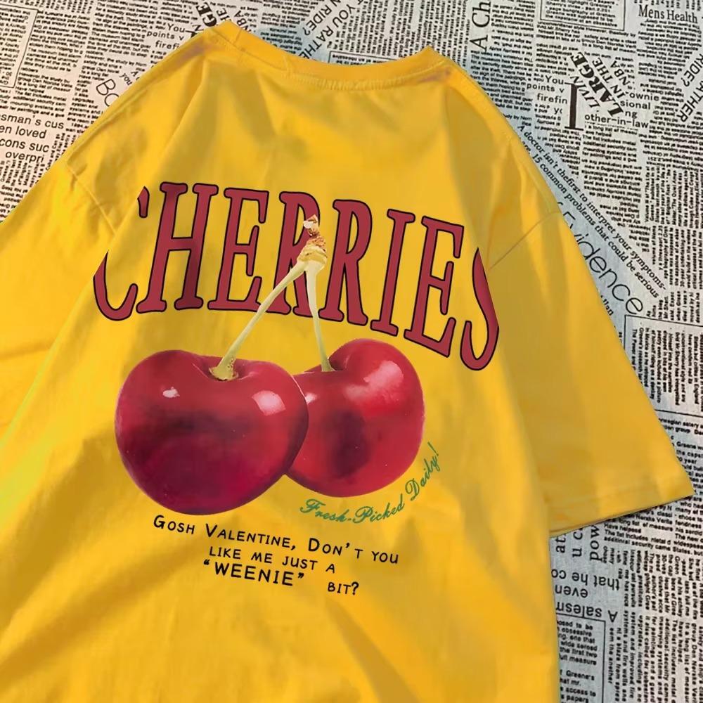Cherries Cosh Valentine Men Women T Shirts Summer Cotton Casual Wear Crewneck Tee Clothes Crewneck Loose Couple T-Shirt New