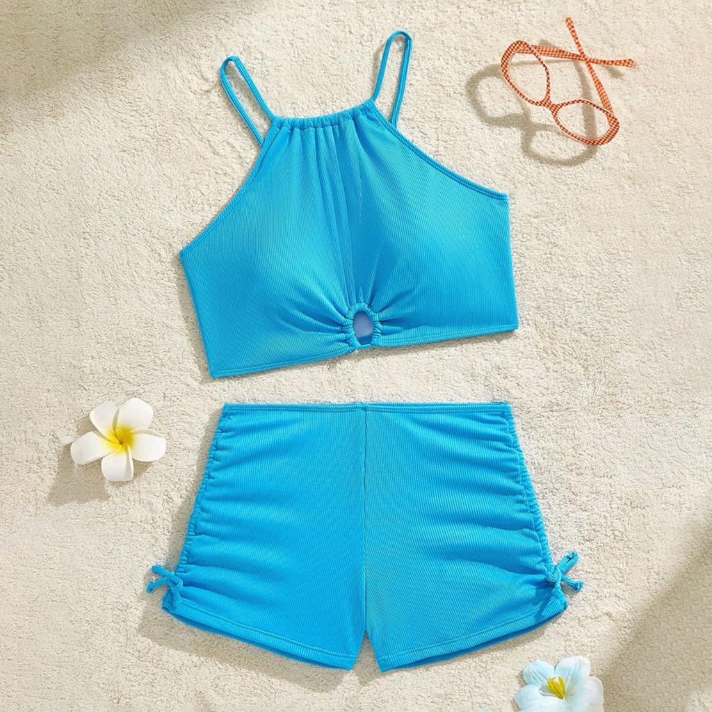 Girls' Colorful Two Piece Bikini Swimsuit Set for Swimming and Beach Wear