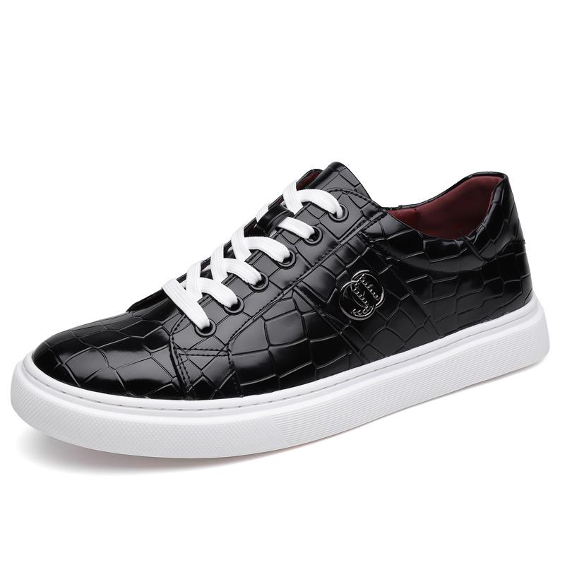 Fashion Men's Leather Casual Shoes Big Size 48 Luxury Designer Board Shoes Man Brand Shoes Lace-up Flat Summer Sneakers For Man