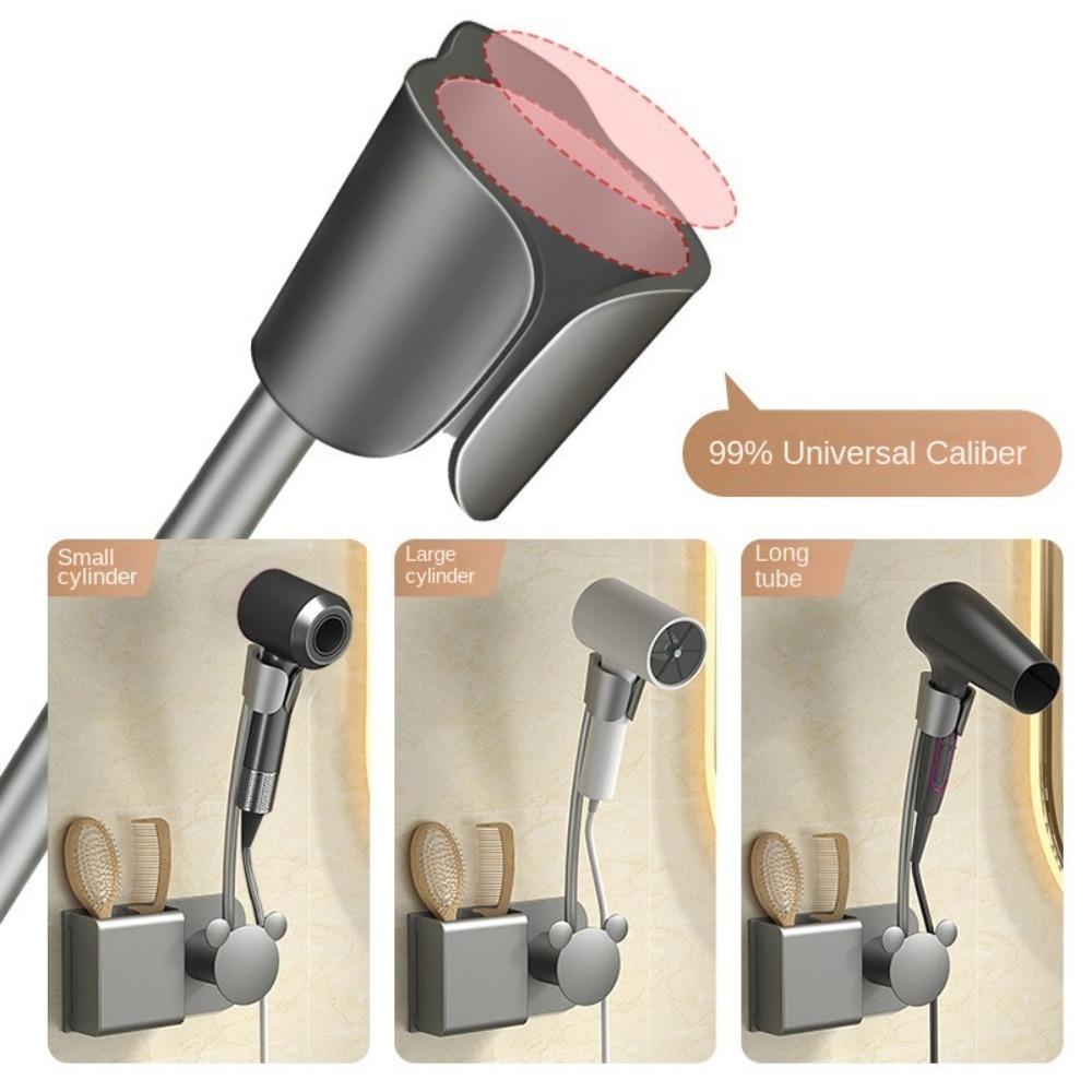 Free Hands Hairdryer Storage Rack Wall-mounted Air Duct Storage Rack Hair Dryer Organizer  Bathroom