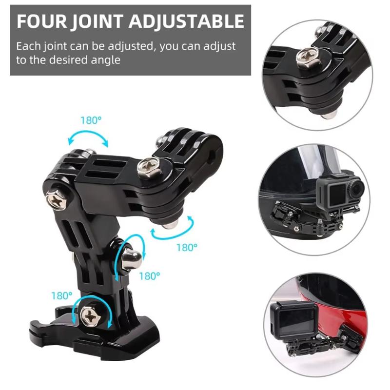 Motorcycle Helmet Chin Mount Kit Stable Non-Damaging Bracket for Hero 13 12 11 10 Motocross Stunt Performance Shooting
