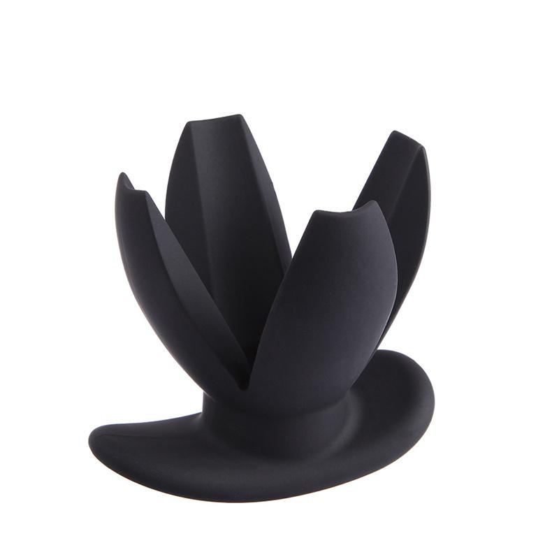 Silicone Flower Opening Hollow Butt Plug Expander for Men Woman Adult Erotic Sex Toys