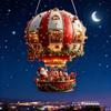 Hot Air Balloon Christmas Ornament 2D Flat Acrylic Santa Claus on A Hot Air