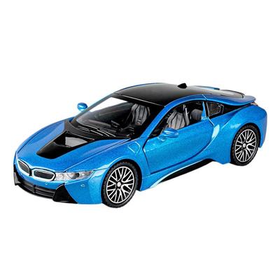 1/32 Ölçekli BMW I8 Alaşım Araba Modeli Yüksek Simülasyon Diecast Oyuncak Sesli ve Işıklı Geri Çekmeli Araçlar Dekorasyon Oyuncakları Çocuklar İçin Hediye