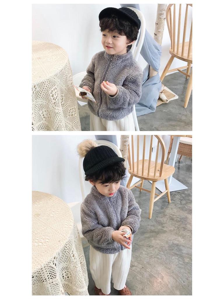 Children's Plush Spring/Autumn Coat for Boys and Girls - Warm, Double-Sided Fleece Outerwear