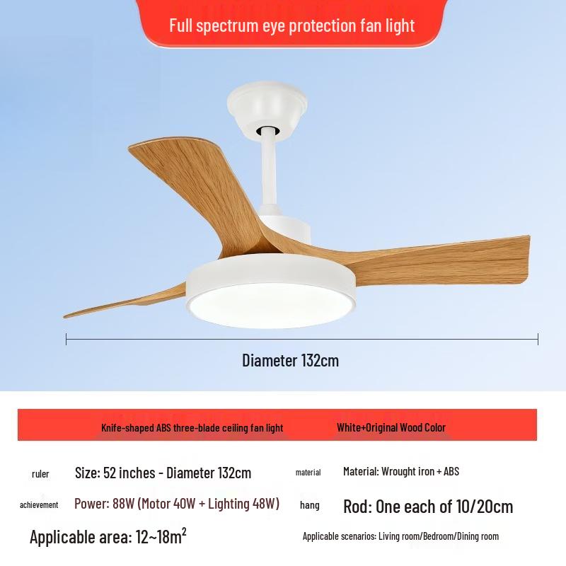 Oeny 52-inch Full Spectrum Ceiling Fan with Light