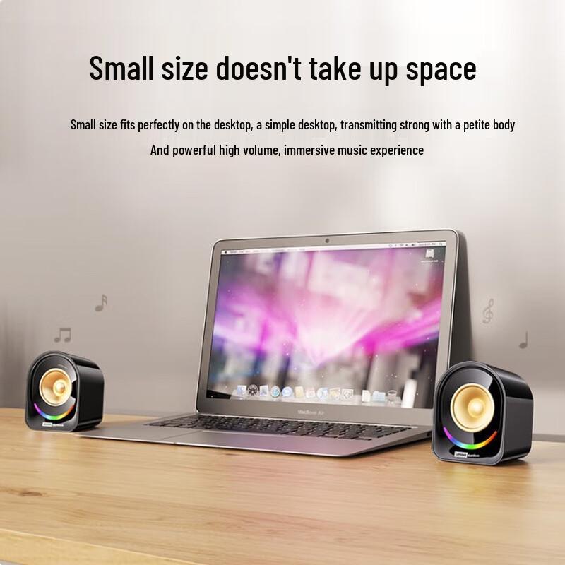 Lenovo A02 Mini RGB Wired Desktop Speakers