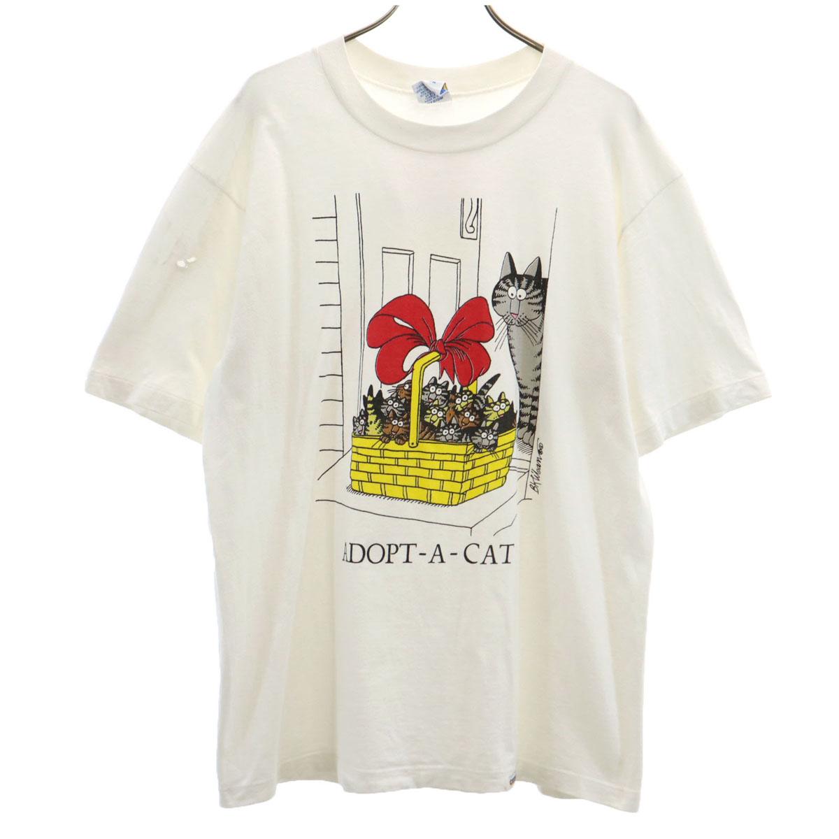 

Crazy Shirt 90s Made in USA Old Kliban Cat Print Short sleeve T-shirt M Men s Used