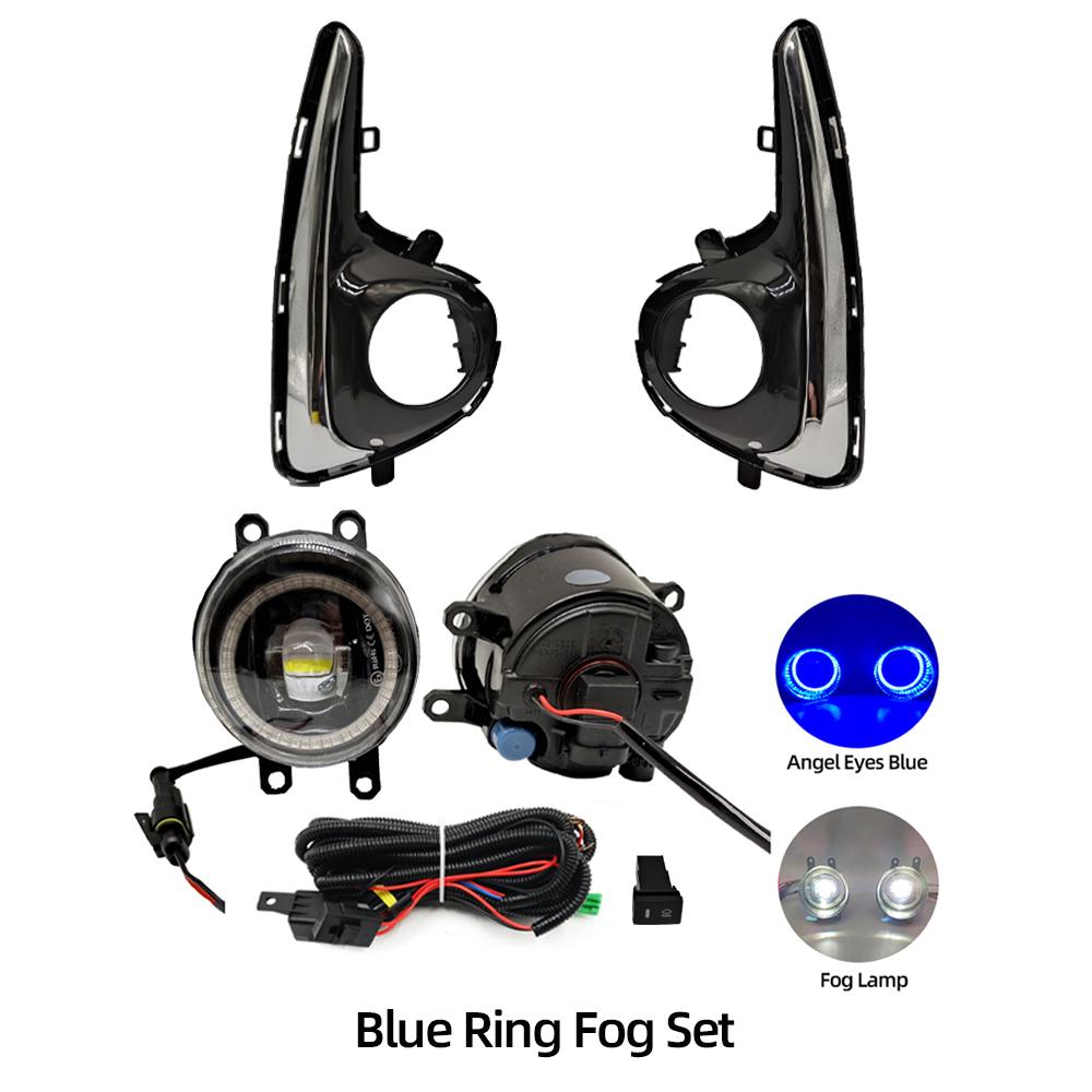 LED Fog Light For Toyota Yaris Vitz US type 2018   with Wires Switch Harness Kit angel eyes Fog lamp cover Chrome