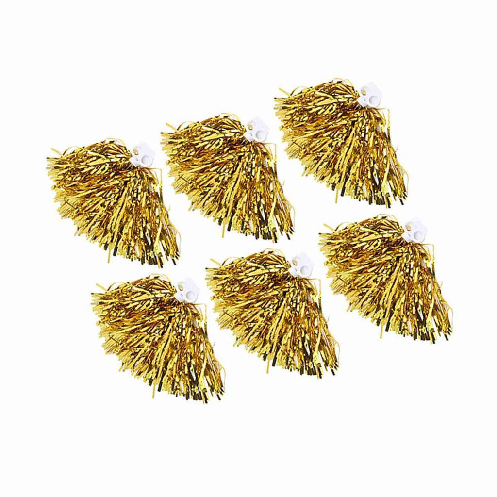 6pcs Cheer Er Pom Poms Cheer Sports Party Dance Accessories (golden)