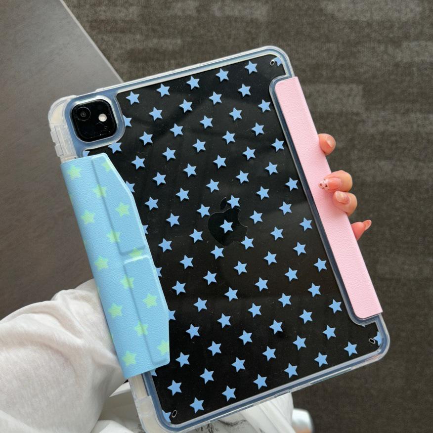 Buckle iPad Pro Case: Four-Color Star Design for 2025/2021 Versions