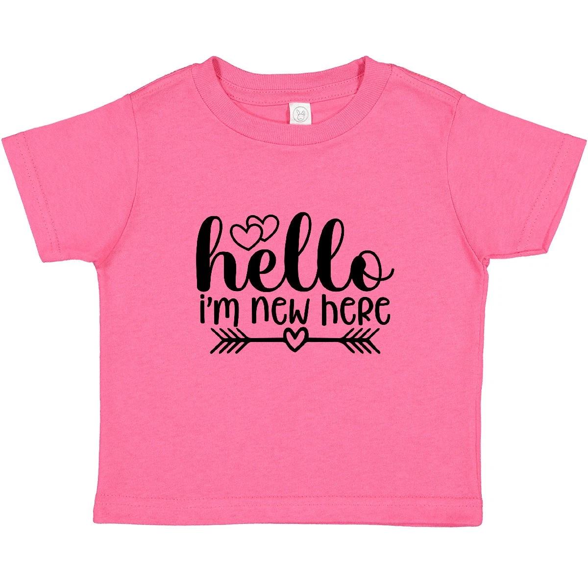 

Inktastic Hello Im New Here-01 Baby kids boys T-Shirt Here Infant Tees Shower Clothing 140