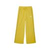 T7 Play Loud T7 Series Logo Pattern Elastic Waist Straight Loose Knit Sports Pants Women Bottoms Yellow 626807-41