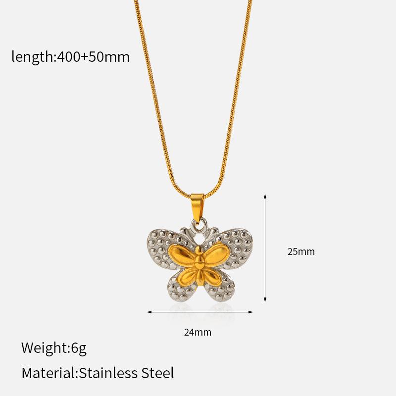 

Chenhe Butterfly Titanium Steel Necklace For Women, Fashion Versatile Premium Pendant Stainless Steel Jewelry 1