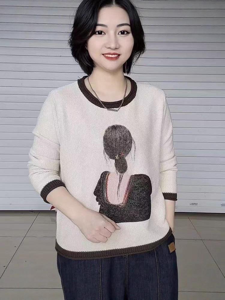 2025 Herbst Retro Locker-Schnitt Schlankmachendes Strickoberteil