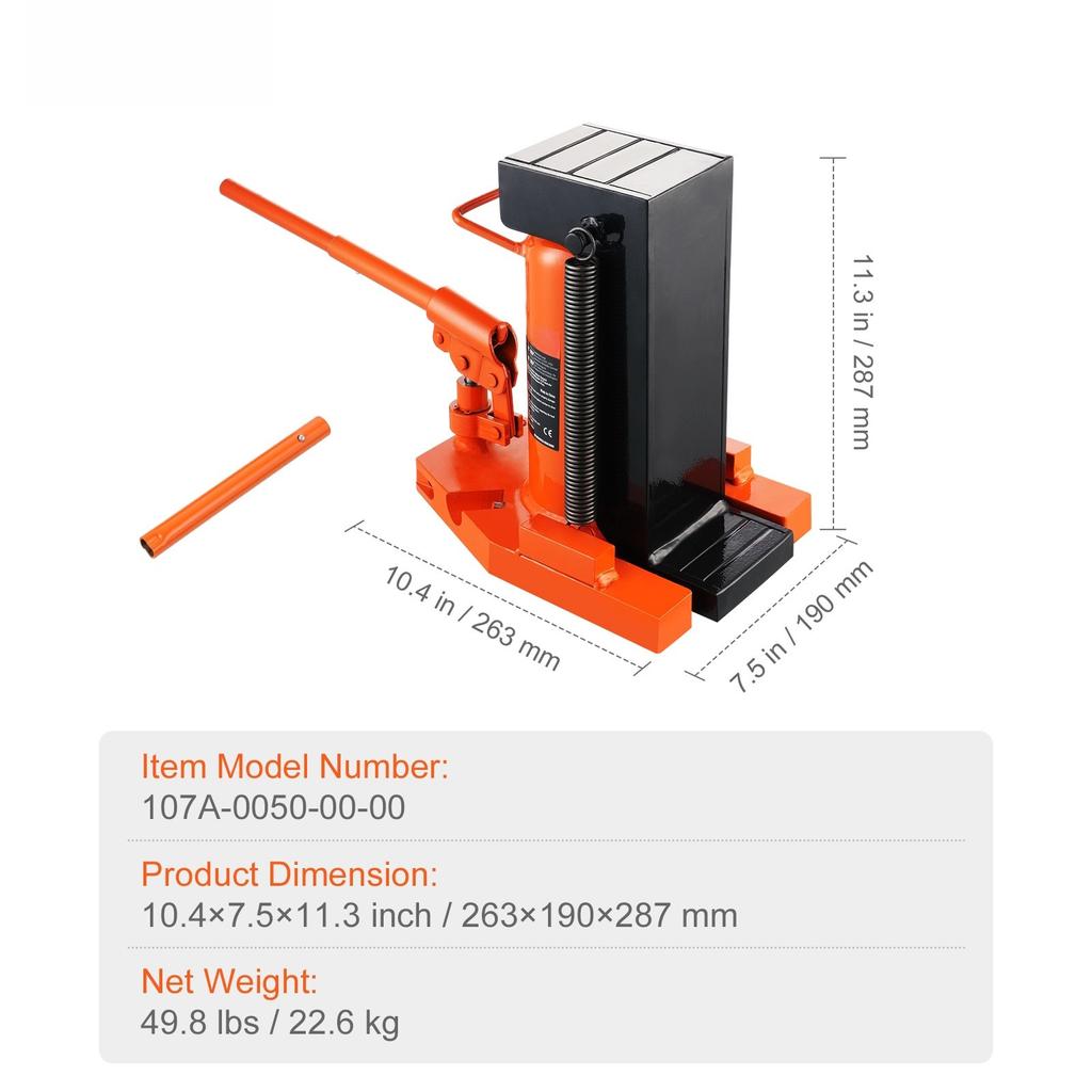 SucceBuy Hydraulic Toe Jack 2.5-10T On Toe Toe Jack Lift 5-20T On Top Lift Capacity Machine Jack Air Hydraulic Jack for Industry