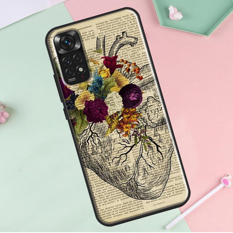Medical Human Organs Heart Art For Redmi Note 12 Pro Plus Cover For Redmi Note 10 8 9 11 Pro 12S 11S 10S 9S 9C 10C 12C Case