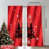 2pcs 2D flat printing Merry Christmas Drapes Buffalo Plaid Christmas Trees_b Polyester Without Electricity Family Party for room