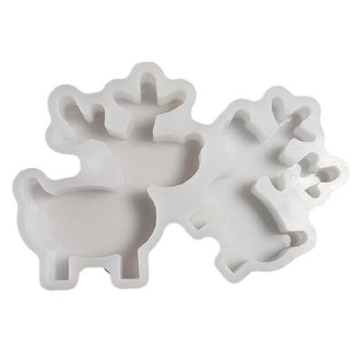 Christmas Elk Ornaments Silicone Mold Practical Elk Resin Ornament Casting Molds for Delicate Christmas Decoration