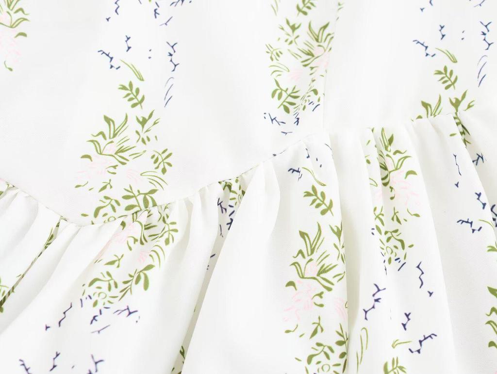 2025 Spring Women's European & American Style Casual Print Waist-Hugging Long Dress