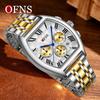 Men's Business Leisure Watch Date Chronograph Steel Quartz Wristwatches Strip Zinc Alloy Case Tempered Glass Mirror