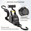 Correa de amarre retráctil automática de 3,3 m Cinturón de sujeción de equipaje para coche, motocicleta, viaje por cuenta propia