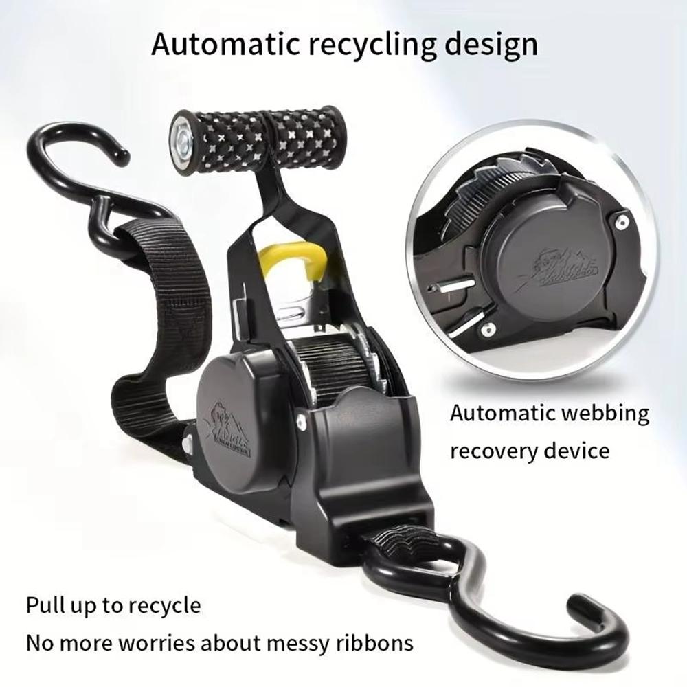 Correa de amarre retráctil automática de 3,3 m Cinturón de sujeción de equipaje para coche, motocicleta, viaje por cuenta propia