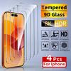 4Pcs Tempered Glass For iPhone Air 14 13 12 11 15 16 17 Pro Max Screen Protector For iPhone 7 8 X XS XR Protective Glass Film