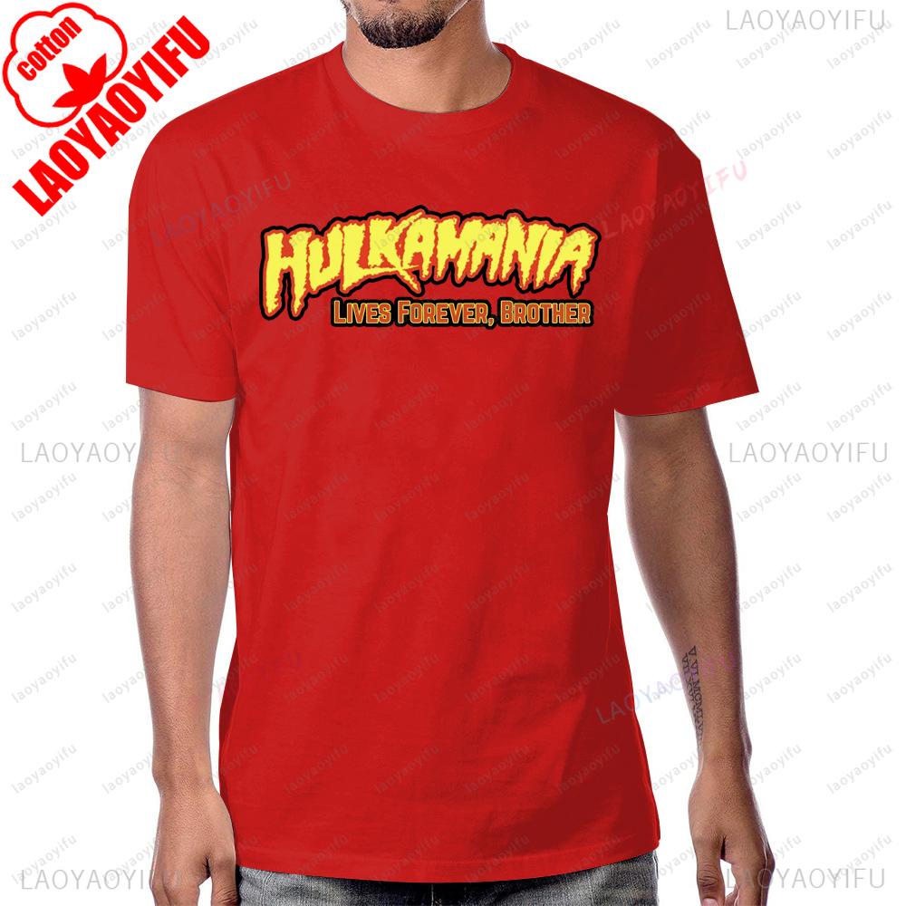 Hulkamania Hulk-Hogan Hell RIP Легенды Никогда Не Умирают 1953-2025 Памятная Футболка Harajuku Уличная Одежда Повседневная Футболка для Фанатов Рестлинга S