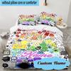 Custom Name 3PCS Colorful Dream Island Bedding Set, Including 1pc Duvet Cover And 2pcs Pillowcases, Suitable for Dorms and Bedrooms Gift