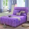3pcs Set Bed Spread Princess Lace Bed Skirt Solid Color Luxury King Queen Bedspread with 2pcs Pillowcase