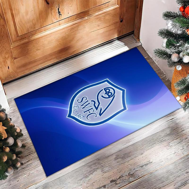 Tappeto in Cristallo di Velluto con Stampa del Sheffield Wednesday Football, Comodo Assorbente d'Acqua Antiscivolo per Pavimenti Interni