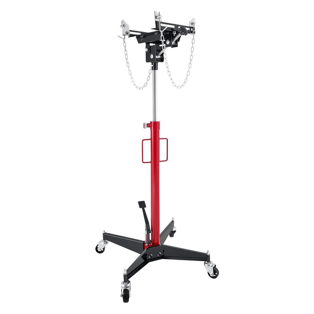 Hydraulic Transmission Jack, 1100 Lbs / 0.5 Ton Lifting Capacity Telescoping Transmission Jack with Foot Pedal, 360° Swivel Wheel, 127-202 Cm High