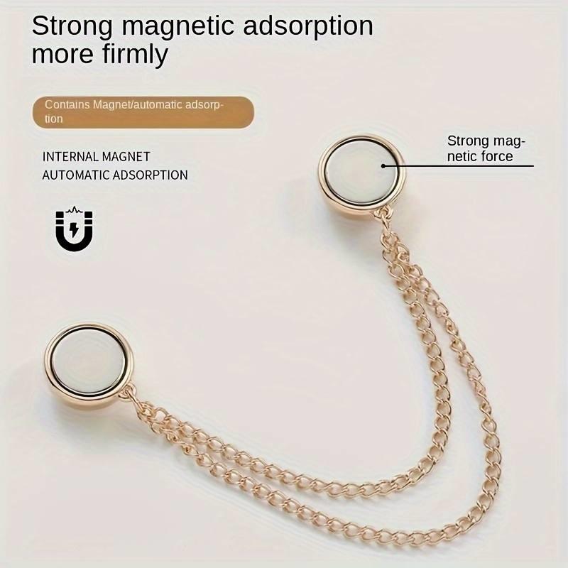 No-Sew Magnetic Alloy Hem Adjuster & Waist Cinch Chain - Pant Leg Clip, Clothing Shortener Tool with Decorative Buckle