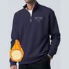 Men's Pullover Long Sleeved Stand Up Collar Sweatshirt Casual Cut Height Collar Lamb Wool Base Shirt