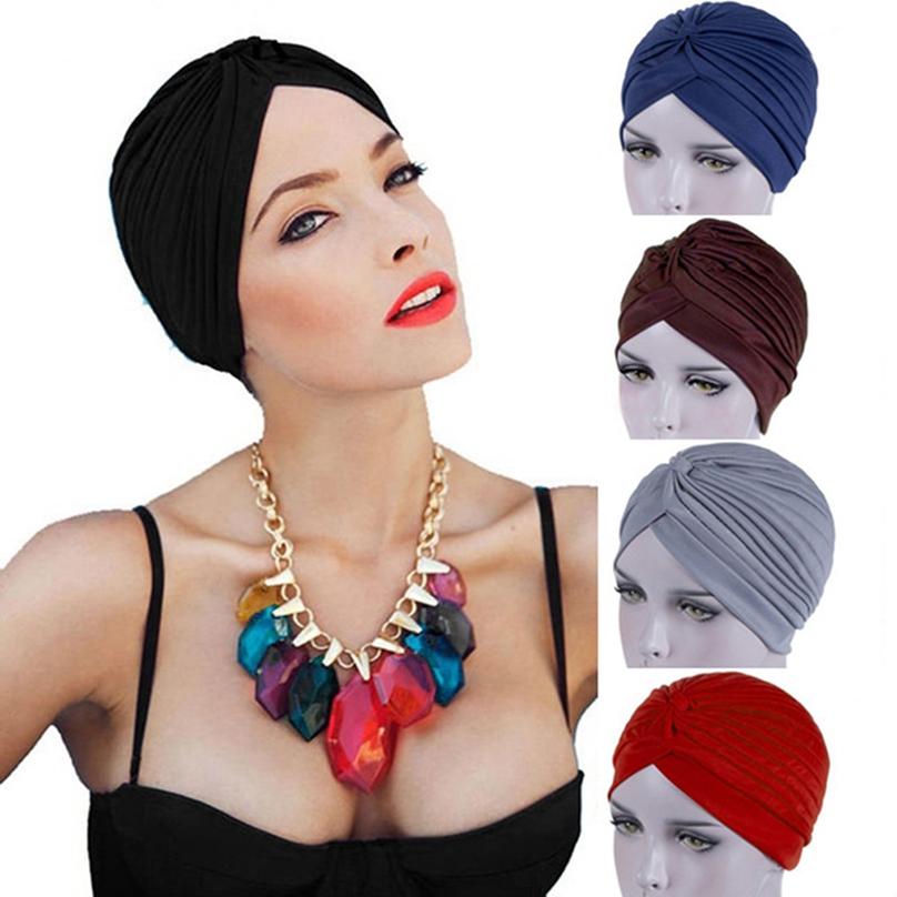 Women Headband Stretch Headband Muslim Hat Headband Wrap Knotted Indian Hat Adult Headband