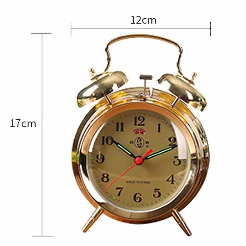 Metal Mechanical Alarm Clocks Creative Desk Bedside Table Desktop Clock Alarm Bedroom Decorations Accessories Battery Operate