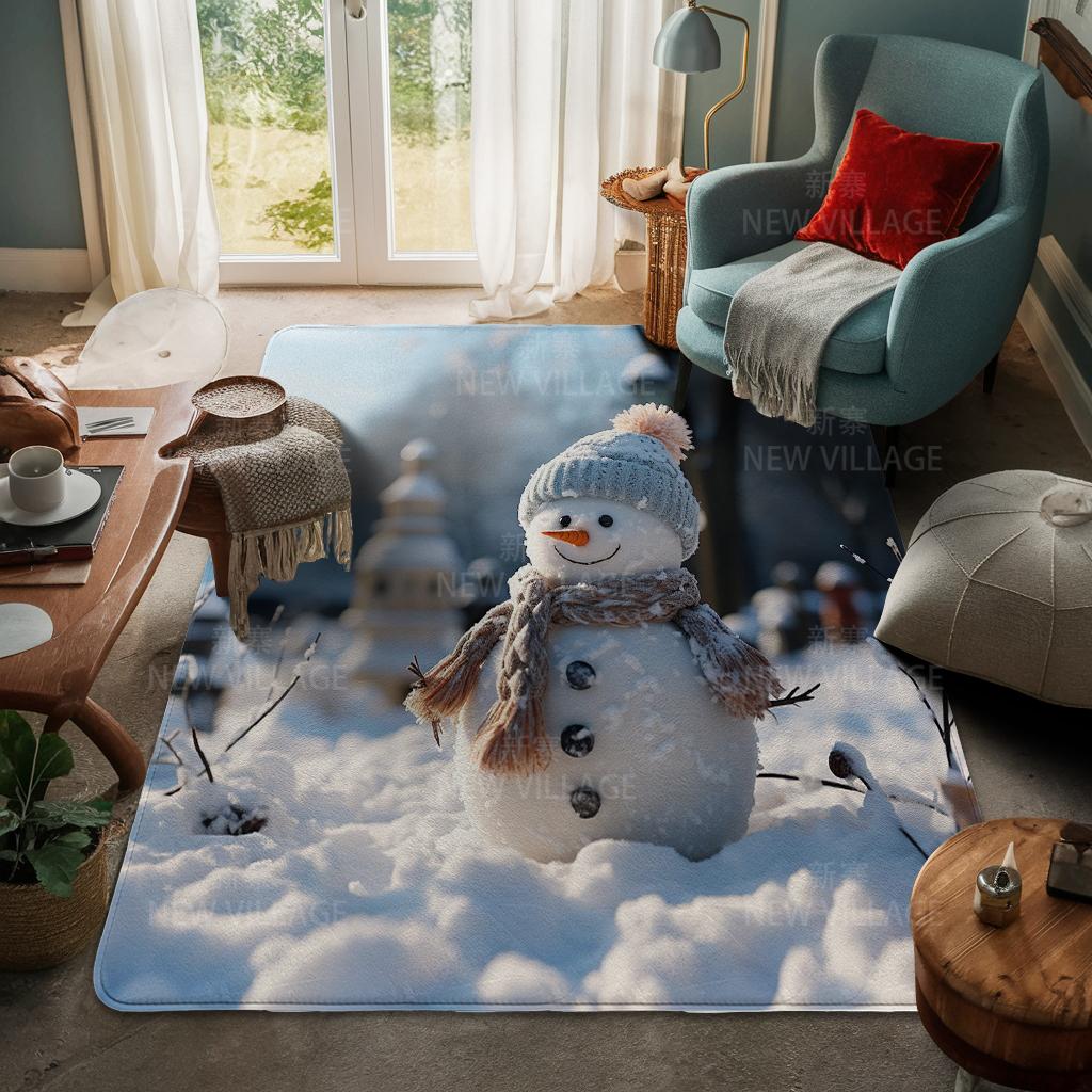 House Entrance Carpet Home Door Mat Living Room Bath Foot Bathroom Non-slip Water Absorption Rugs Bath Merry Christmas Winter