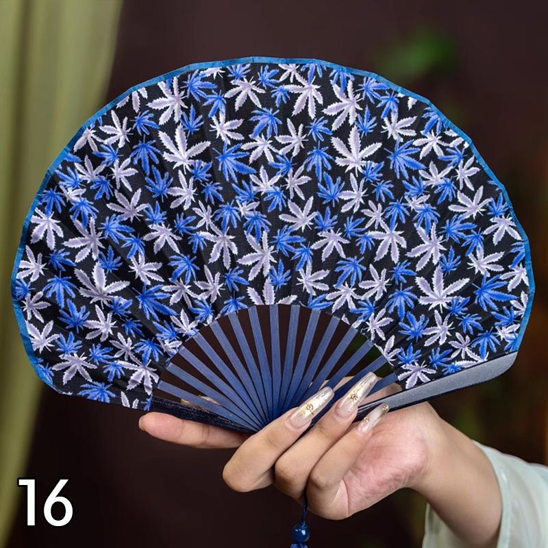 

Винтажный складной веер в форме ракушки в китайском стиле, портативный ручной складной веер, ретро, хлопок-лен, реквизит для танцев, декоративный веер для ханьфу, подарки