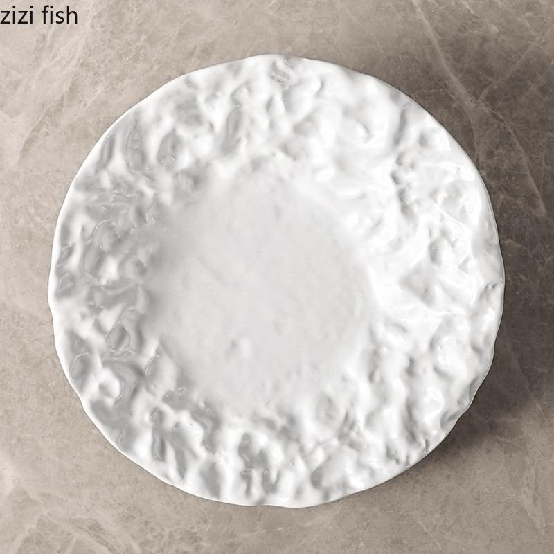 Folded Ceramic Dining Plate Slanted Bowl Western Style Steak Plate Dessert Bowl Fruit Plates Salad Bowls Sushi Plates Snack Tray