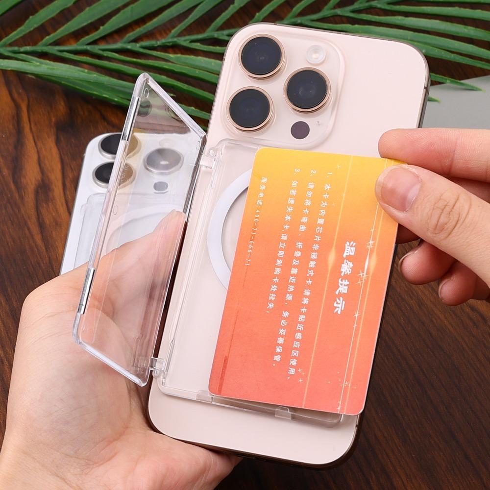 Transparente Magnetische Kartenhalter Geldbörsen Hüllen für IPhone Samsung Xiaomi für Magsafe Klare Magnet Abdeckung Halter Karten Hülle