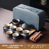 Keramisches Kung Fu Tee-Set Balkenkanne Gerechtigkeitsbecher Tragbares High-End Tee-Retro-Set Grobkeramik Farbverlauf Tee-Set