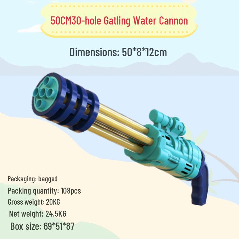 Summer Splash Festival Gatling Water Cannon Toy - Large Children's Water Gun