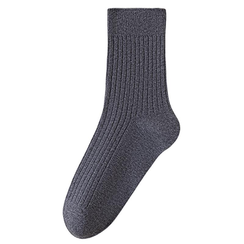 Pure Cotton Men's Thickened Striped Mid-calf Socks, Autumn Warm Long Socks, Autumn and Winter Cotton Men's Socks
